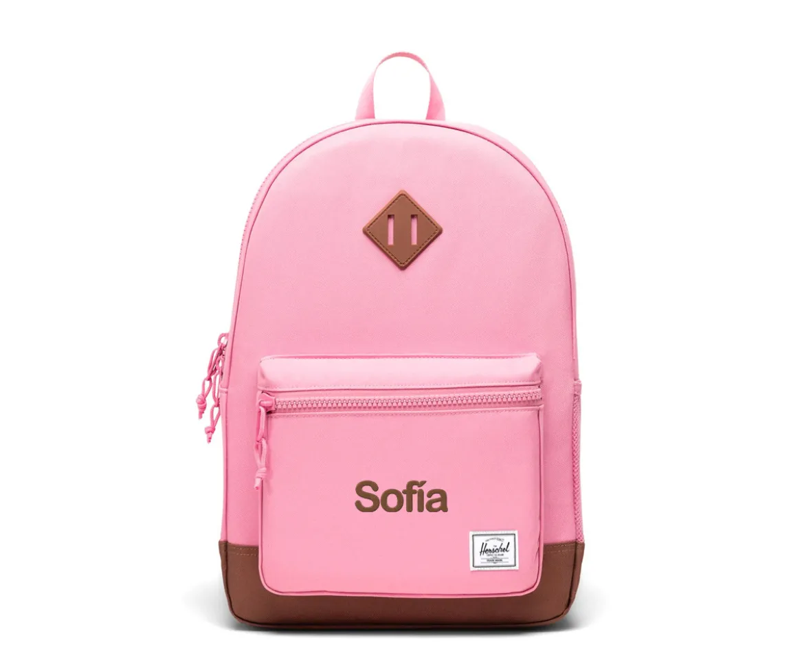 Mochila Herschel Heritage Youth Personalizable Cashmere Rose Saddle Brown