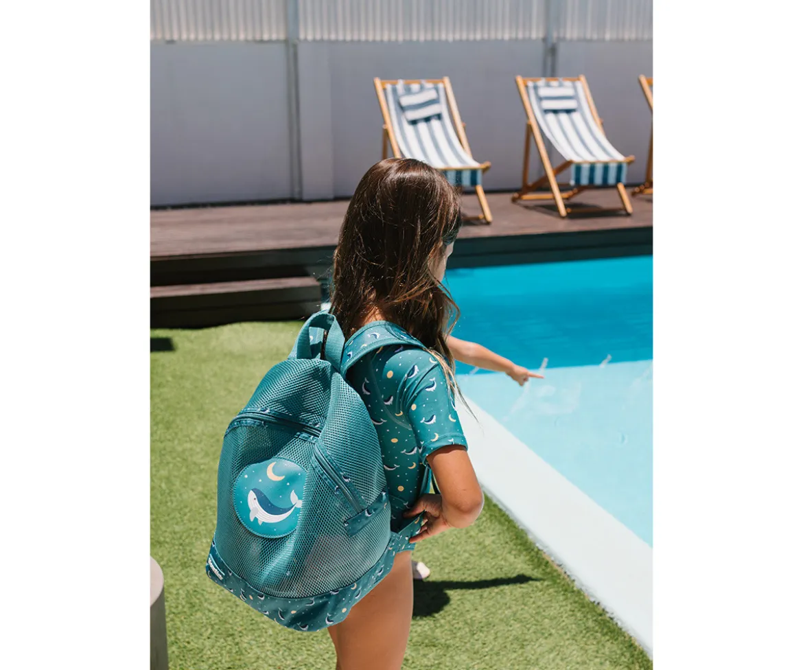Mochila Infantil Antiarena Whale Teal