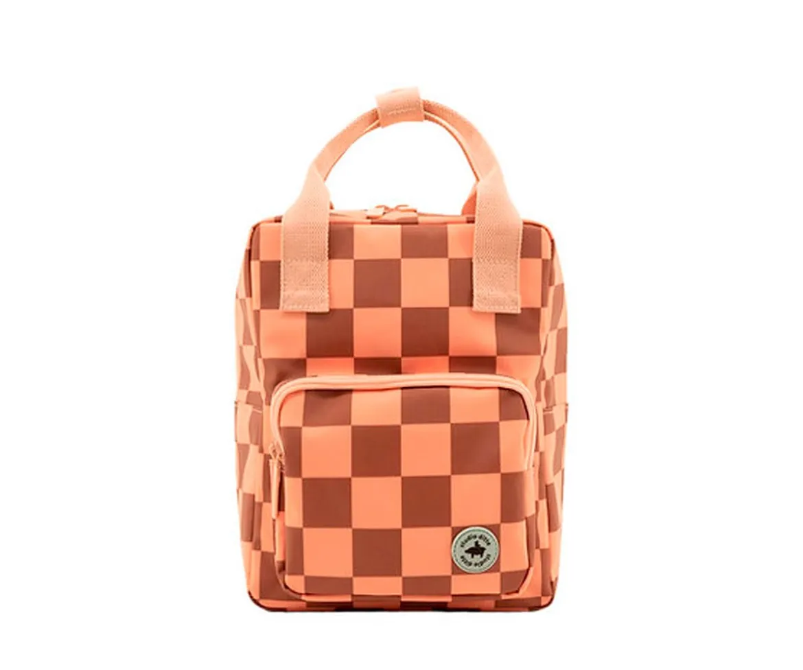 Mochila Infantil Blocks Pink Brown Personalizable
