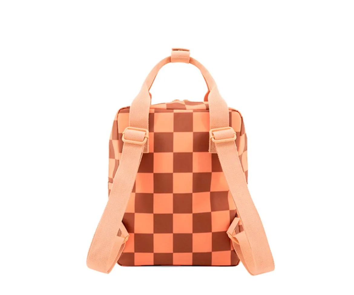 Mochila Infantil Blocks Pink Brown Personalizable