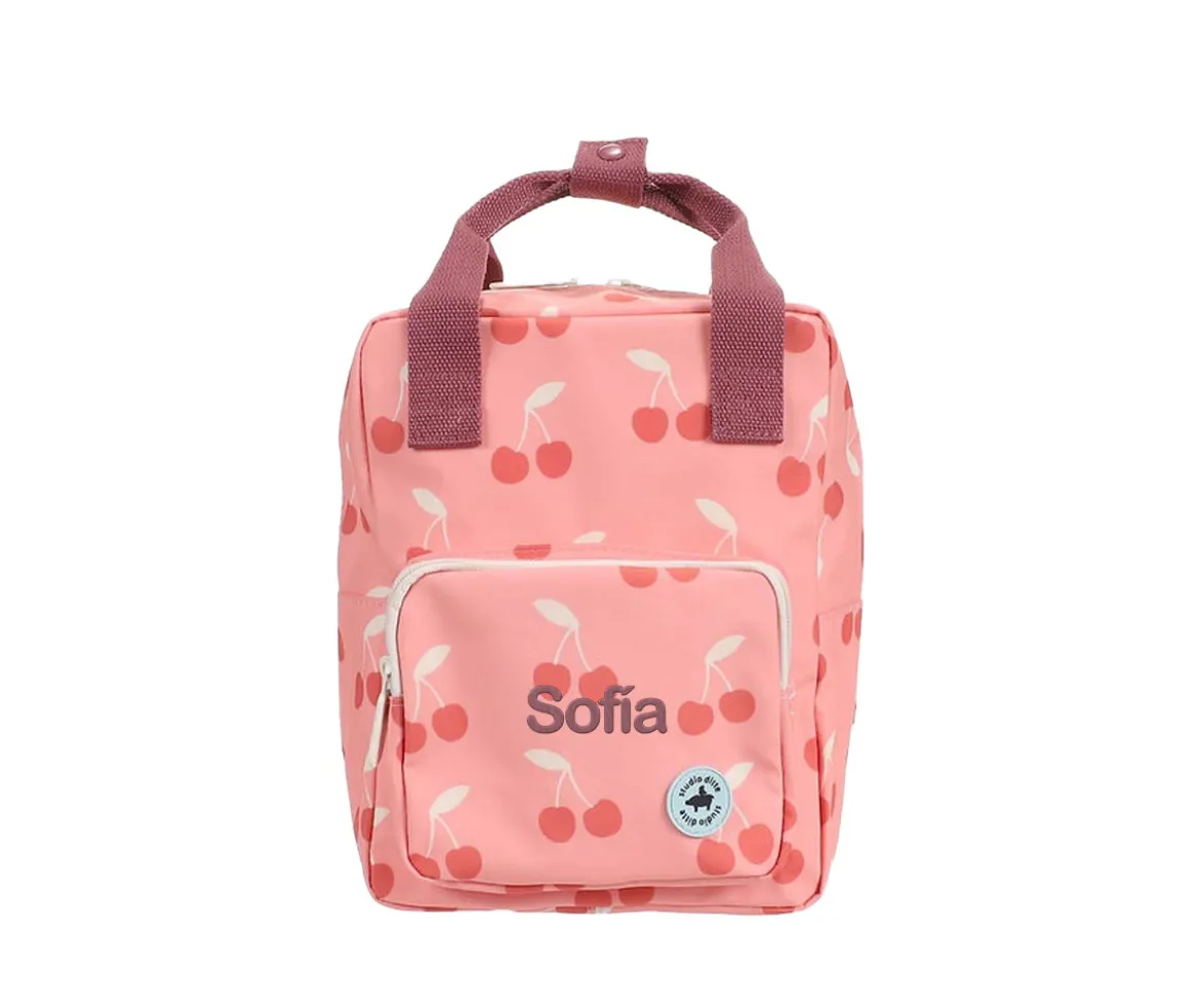 Mochila Infantil Cherries Pink Personalizable