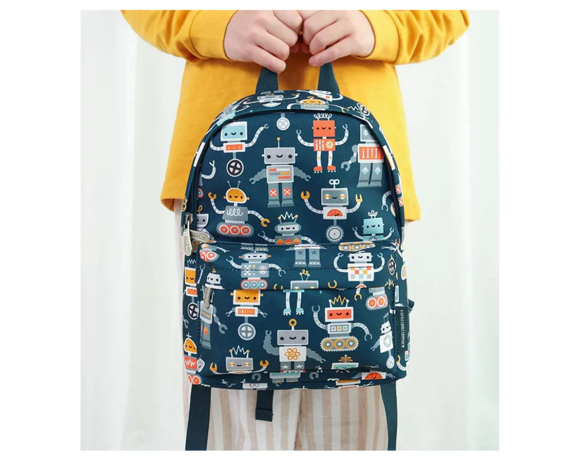 Mochila Infantil Mini Robots Personalizable