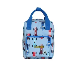 Mochila Infantil Race Cars Blue Personalizable