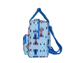 Mochila Infantil Race Cars Blue Personalizable