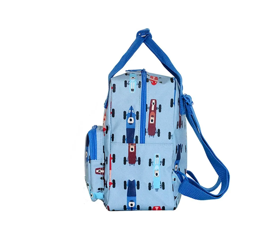 Mochila Infantil Race Cars Blue Personalizable