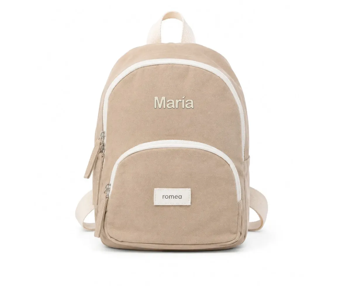 Mochila Infantil Romane Taupe Personalizable
