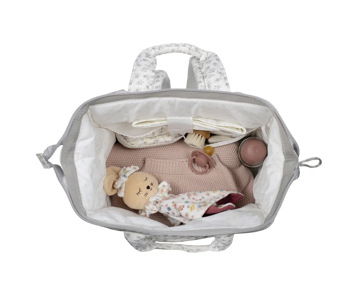 Mochila Little Bloom Flor Gris