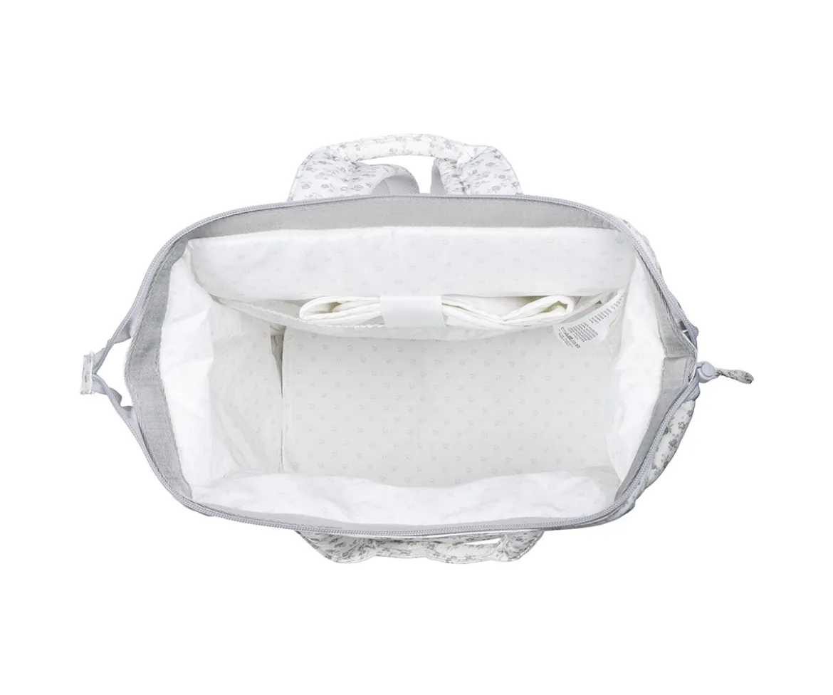 Mochila Little Bloom Flor Gris