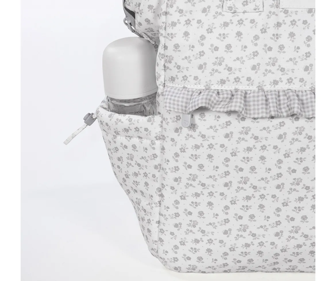Mochila Little Bloom Flor Gris