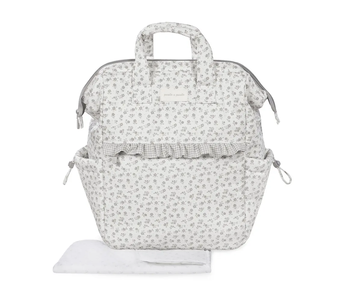 Mochila Little Bloom Flor Gris