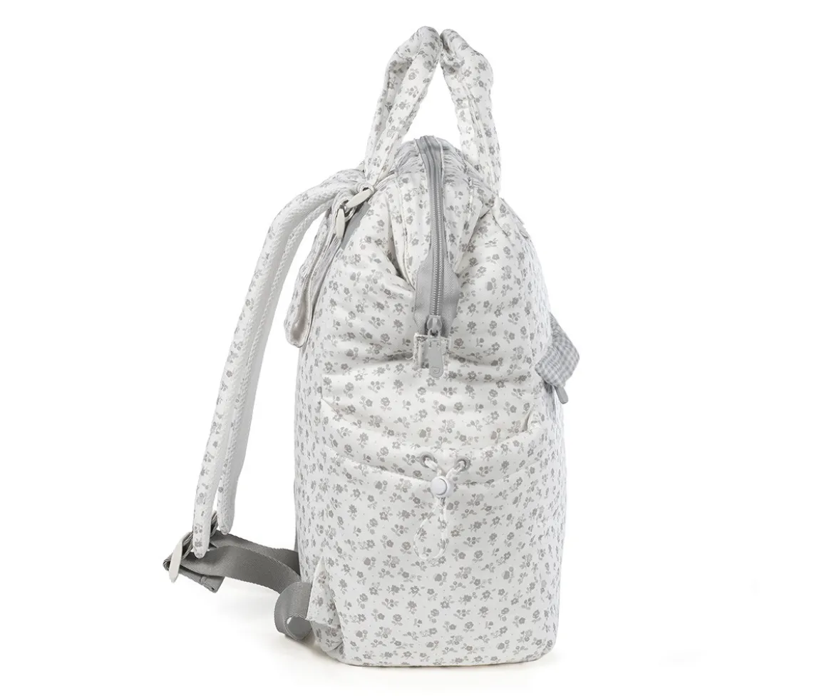 Mochila Little Bloom Flor Gris