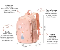 Mochila Mediana Mouse Fairies + Llavero Personalizable