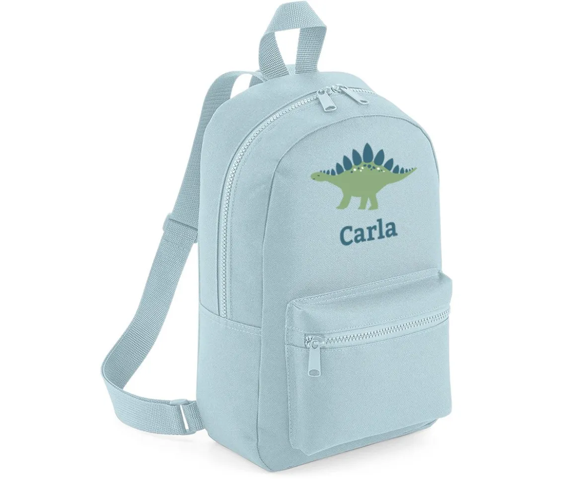 Mochila Mini Fashion Azul Personalizada Dinosaurios