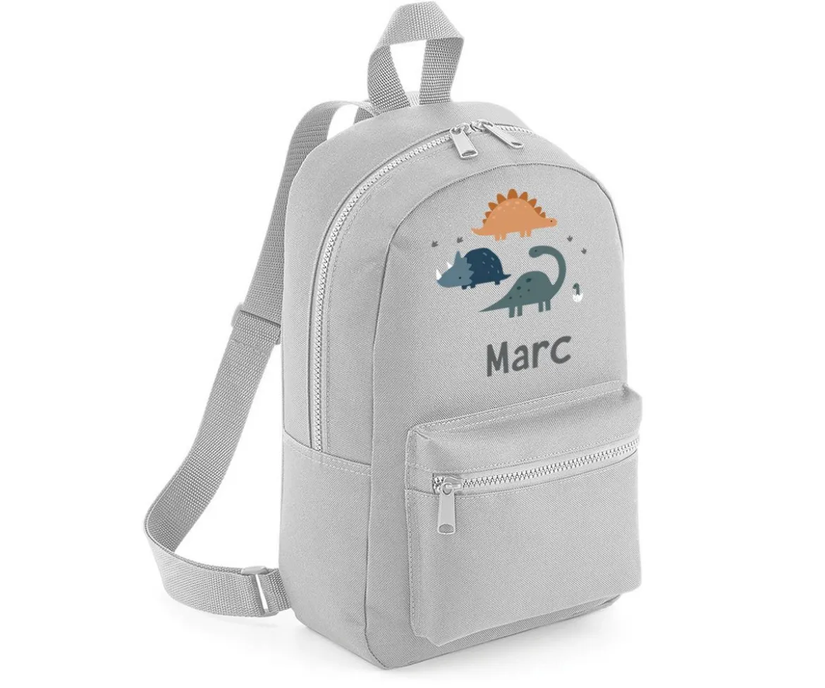 Mochila Mini Fashion Gris Personalizada Dinos World