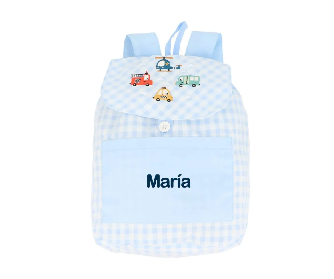 Mochila Pequeña Vichy City Cars Personalizable