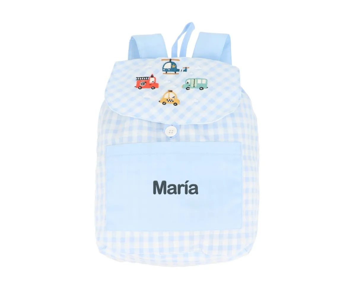 Mochila Pequeña Vichy City Cars Personalizable