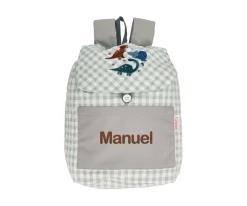Mochila Pequeña Vichy Dinos World Personalizable