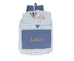 Mochila Pequeña Vichy Planes Personalizable