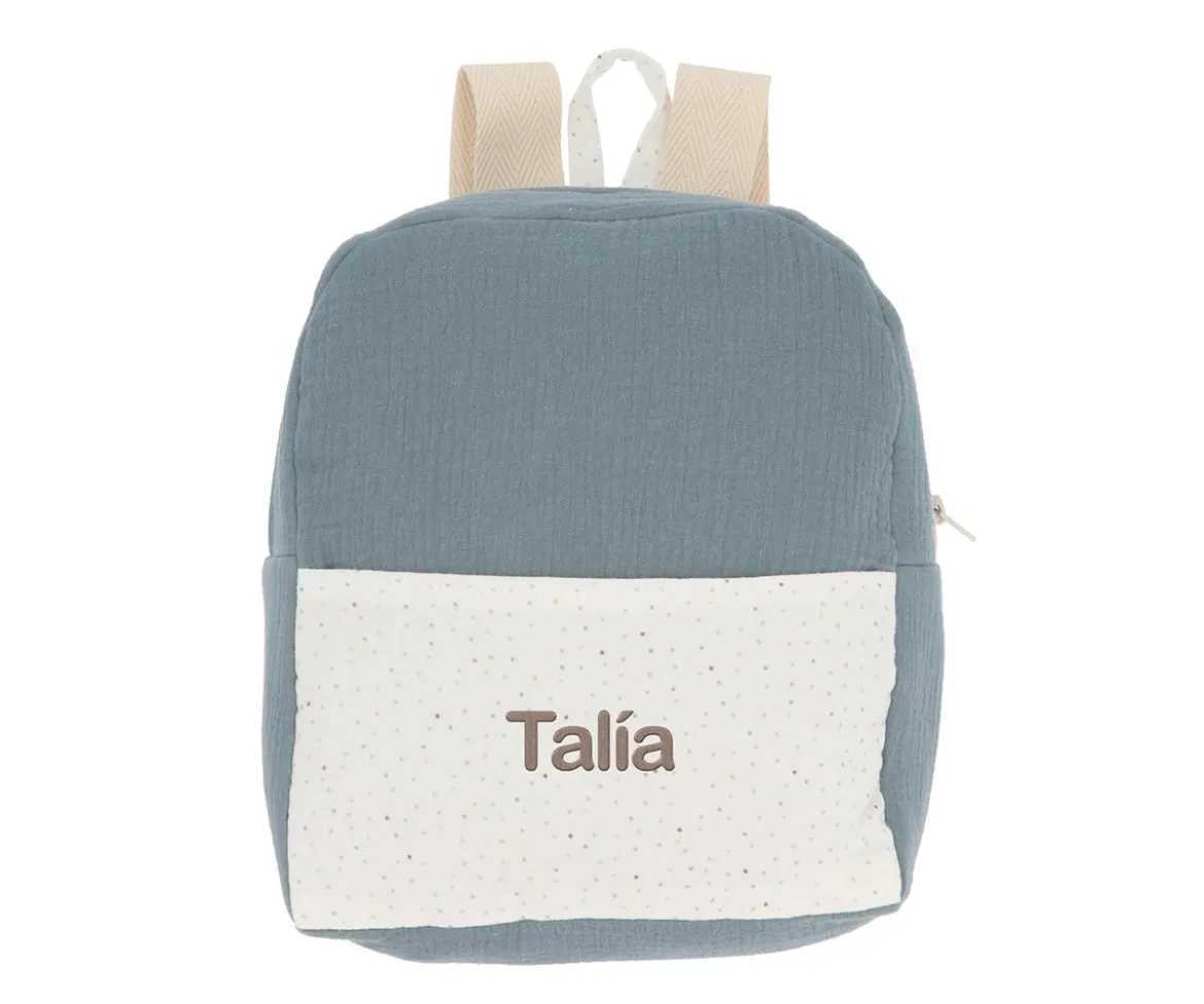 Mochila Rainbow Dots Azul Personalizable