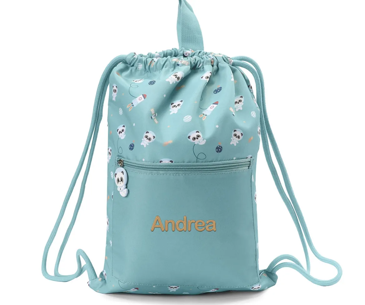 Mochila Saco Impermeable Pandas in Space Personalizable