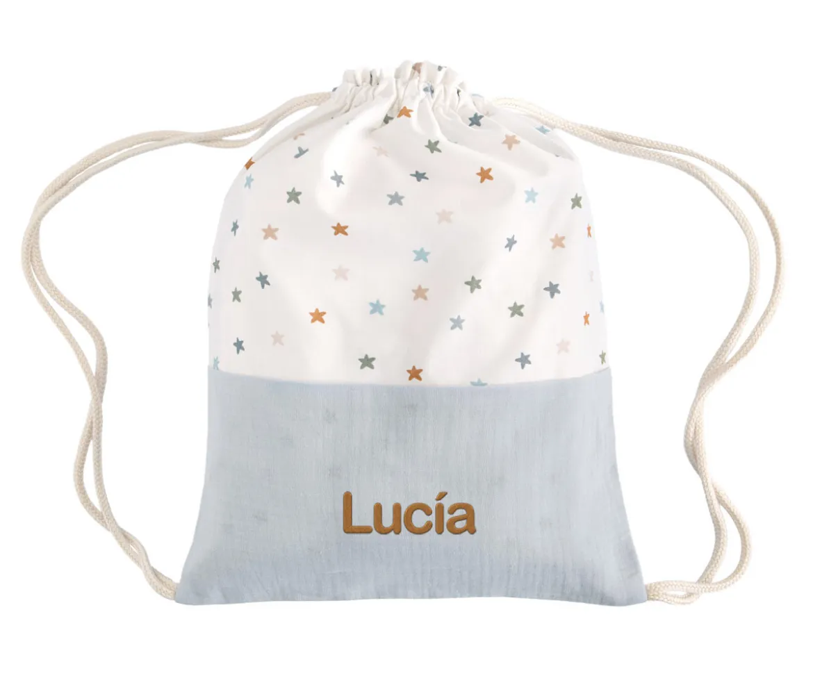Mochila Saco Little Stars Blue Personalizable