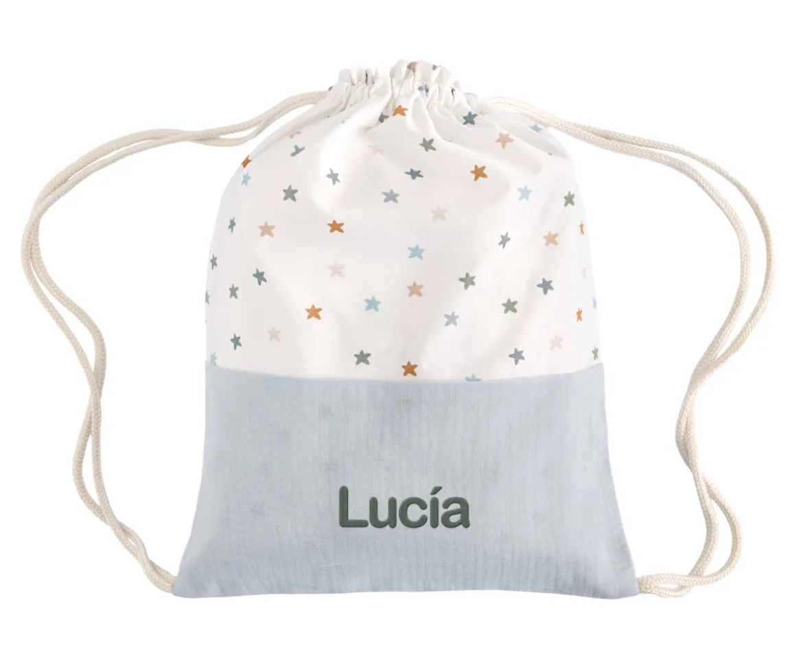 Mochila Saco Little Stars Blue Personalizable