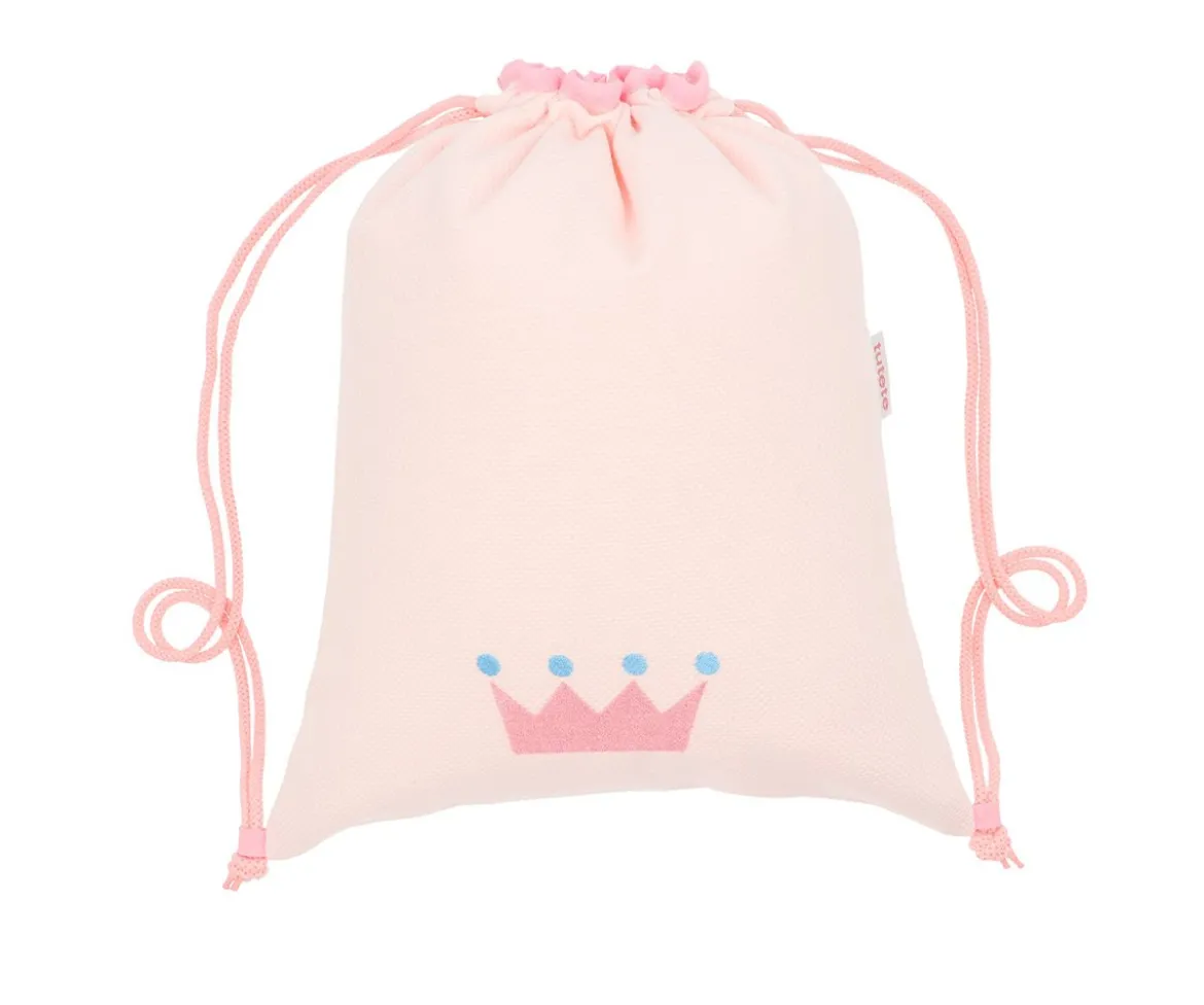 Mochila Saco Personalizada Piqué Corona Rosa