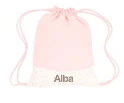 Mochila Saco Rainbow Dots Rosa Personalizable