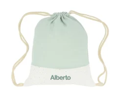 Mochila Saco Rainbow Dots Verde Personalizable