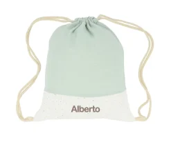 Mochila Saco Rainbow Dots Verde Personalizable