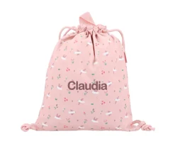 Mochila Saco Tela Blossom Birds Personalizable