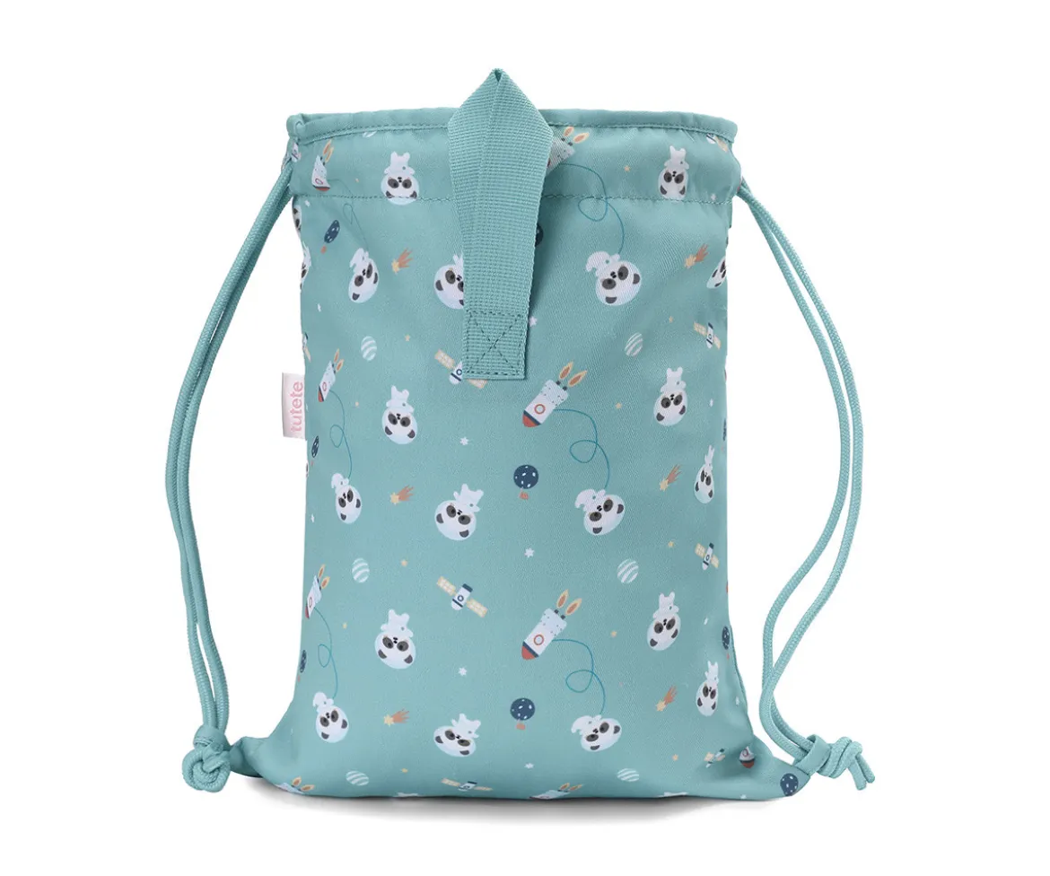 Mochila Saco Tela Pandas in Space Personalizable