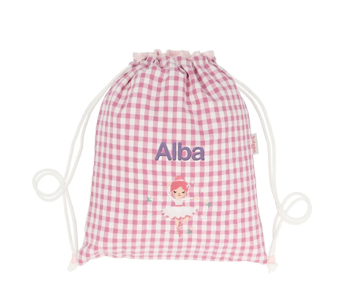 Mochila Saco Vichy Ballet Personalizable