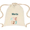 Mochila Saco Vichy Funny Letters Personalizable