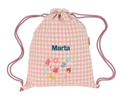 Mochila Saco Vichy Geometric Nature Personalizable