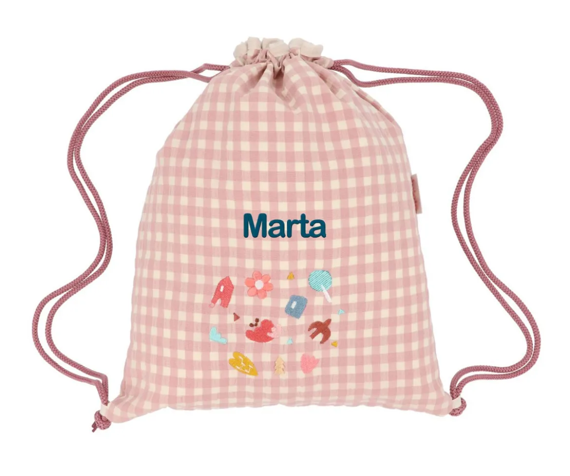 Mochila Saco Vichy Geometric Nature Personalizable
