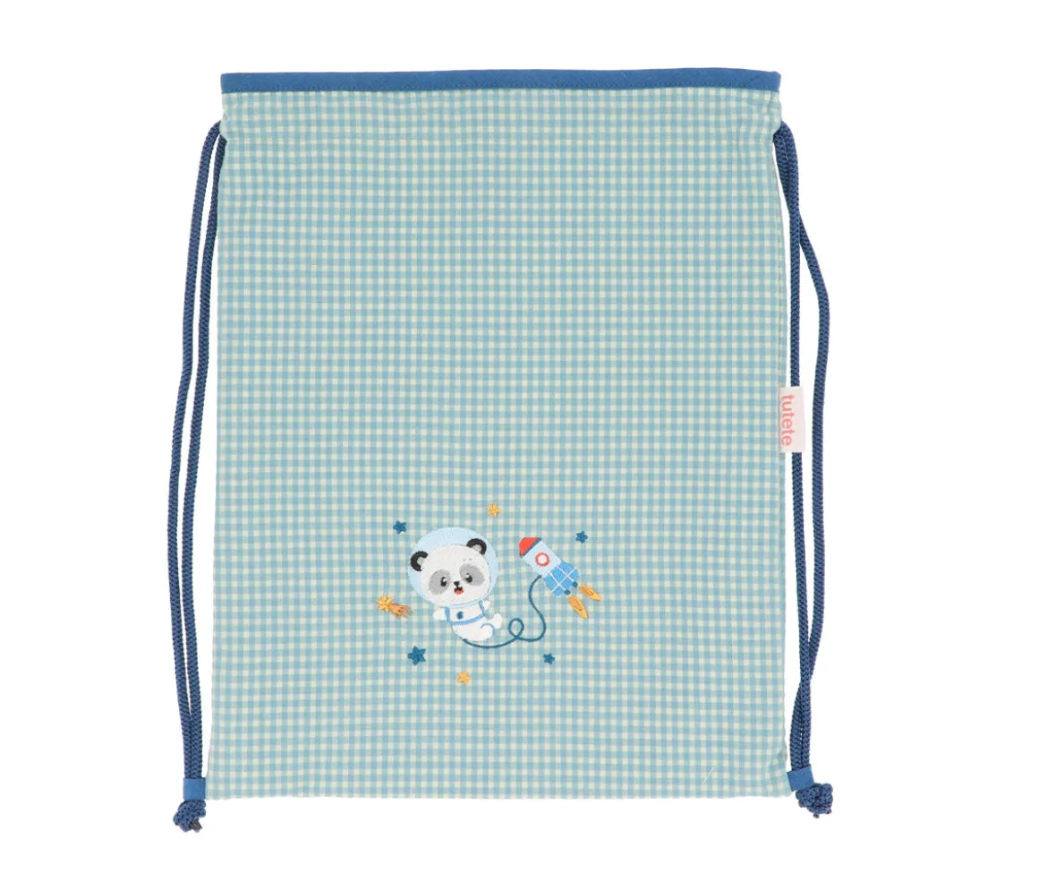 Mochila Saco Vichy Pandas in Space Personalizable