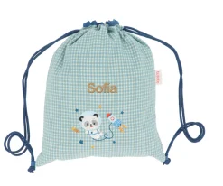 Mochila Saco Vichy Pandas in Space Personalizable
