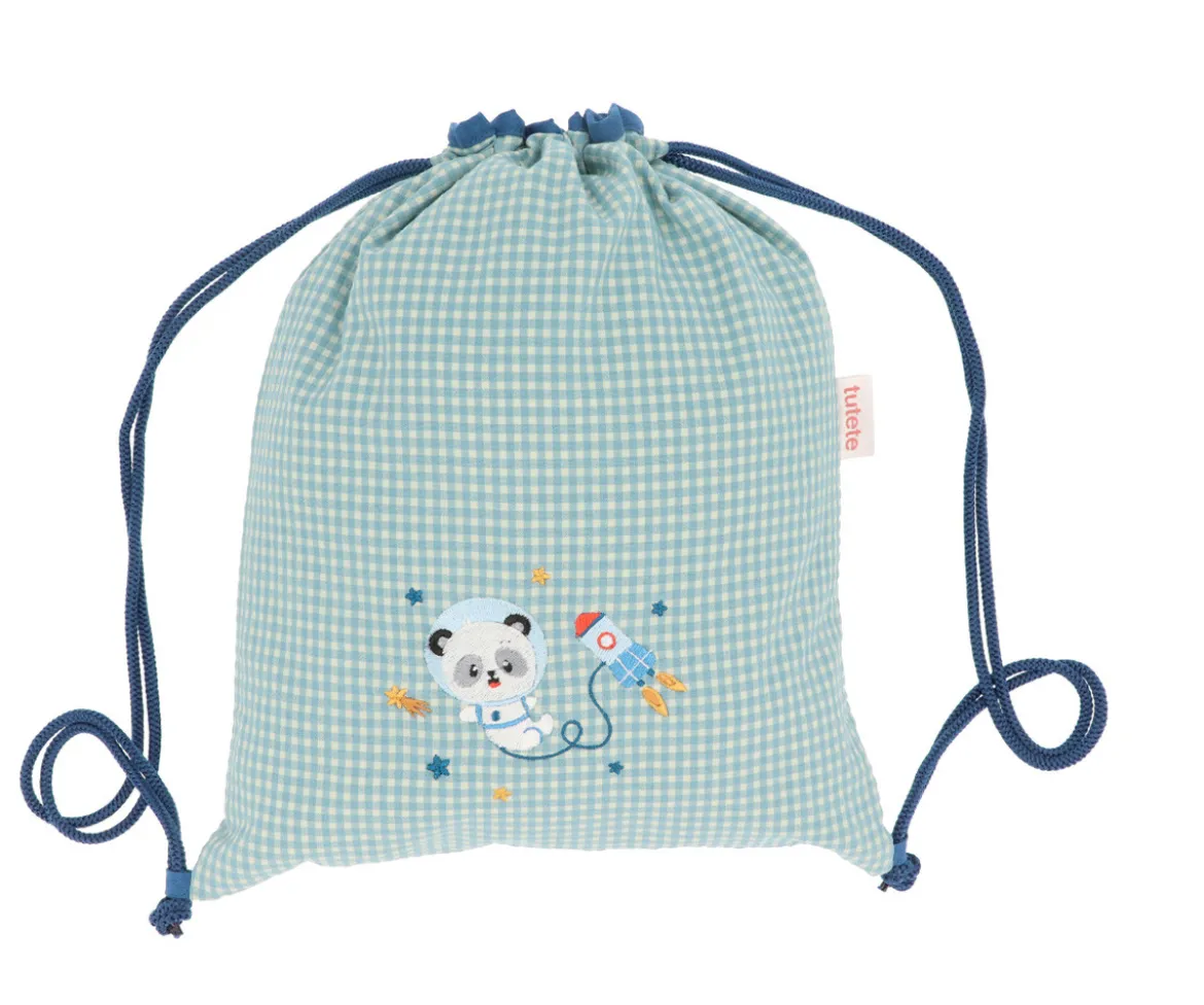 Mochila Saco Vichy Pandas in Space Personalizable