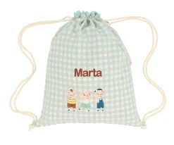 Mochila Saco Vichy The Three Little Pigs Personalizable