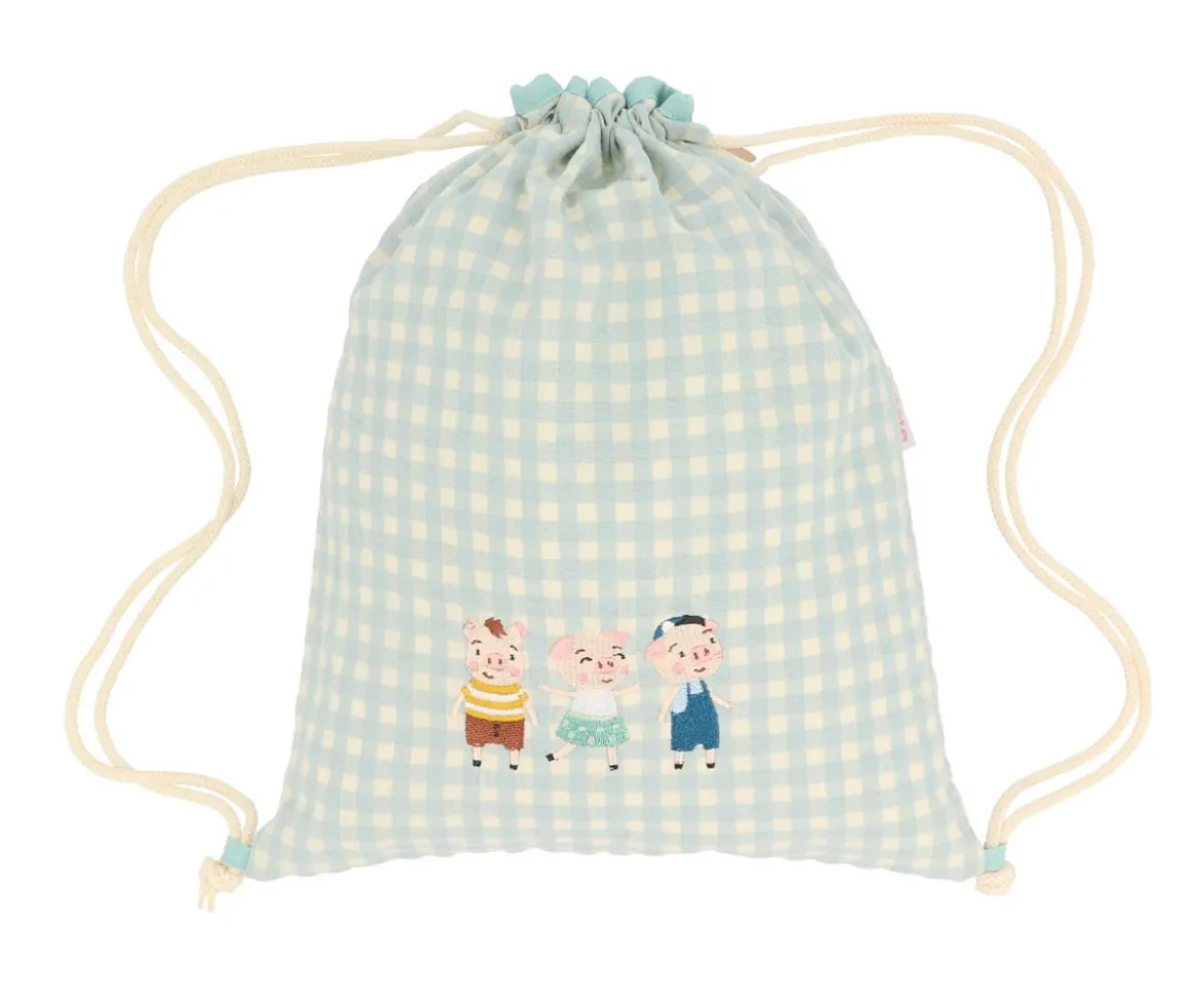 Mochila Saco Vichy The Three Little Pigs Personalizable