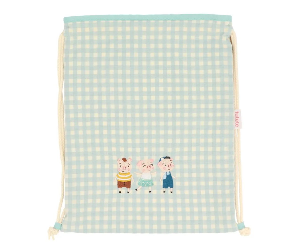 Mochila Saco Vichy The Three Little Pigs Personalizable