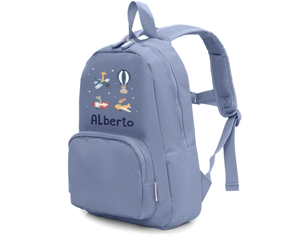 Mochila Solid Color Marine Personalizada Planes