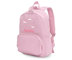 Mochila Solid Color Pink Personalizada Blossom Birds