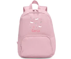 Mochila Solid Color Pink Personalizada Blossom Birds