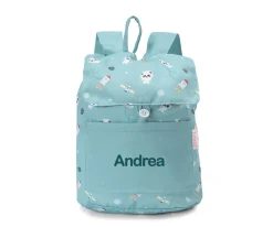 Mochila Tela Pequeña Pandas in Space Personalizable
