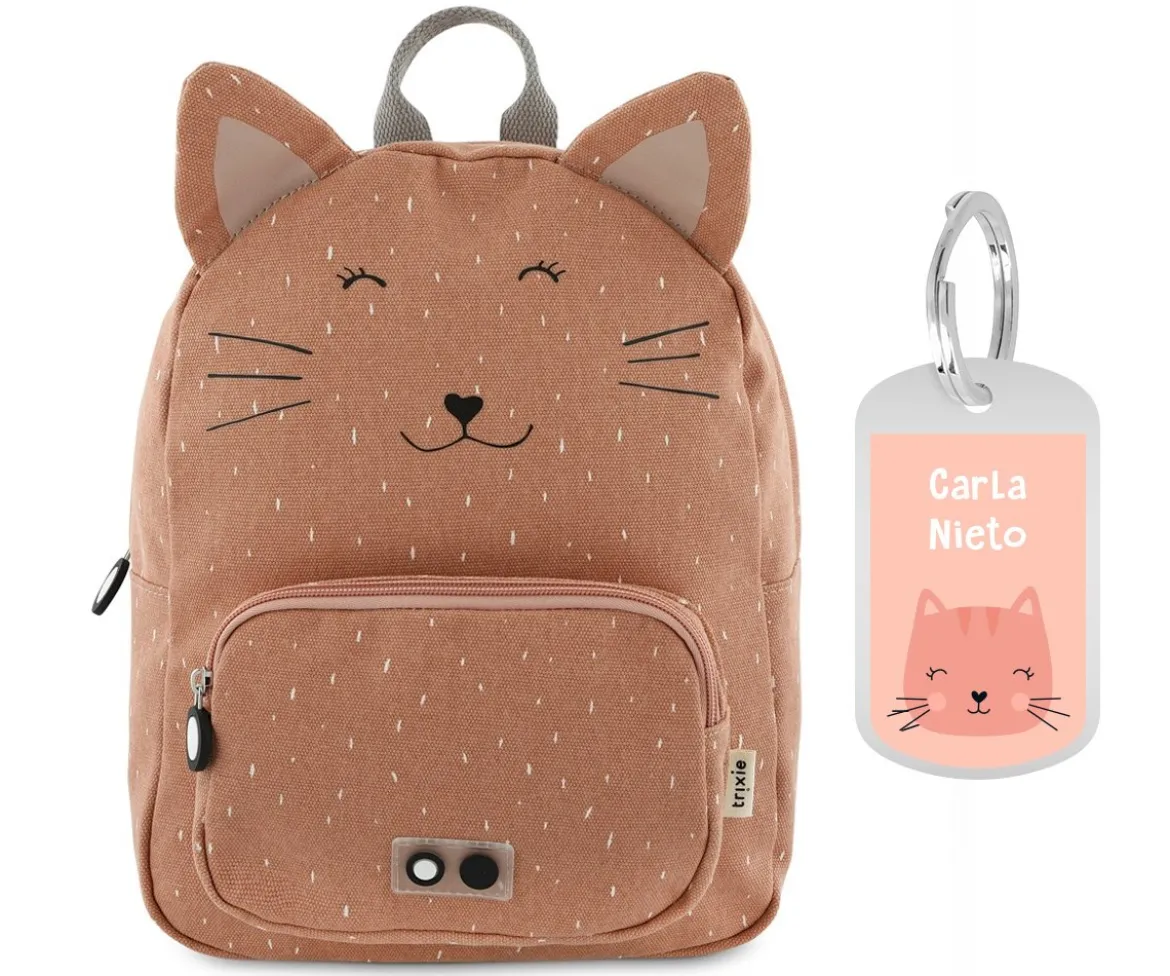 Mochila Trixie GRANDE Mr. Cat con Llavero Personalizado