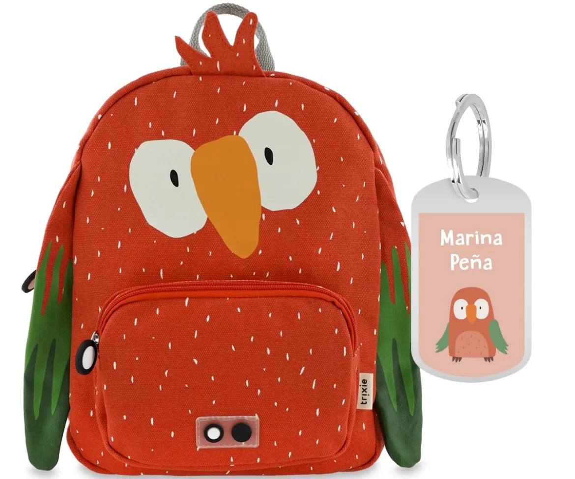 Mochila Trixie GRANDE Mr. Parrot con Llavero Personalizado