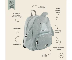 Mochila Trixie GRANDE Mr. Shark con Llavero Personalizado