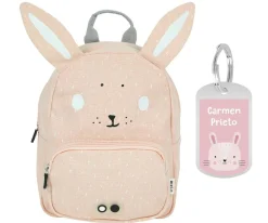 Mochila Trixie GRANDE Mrs. Rabbit con Llavero Personalizado